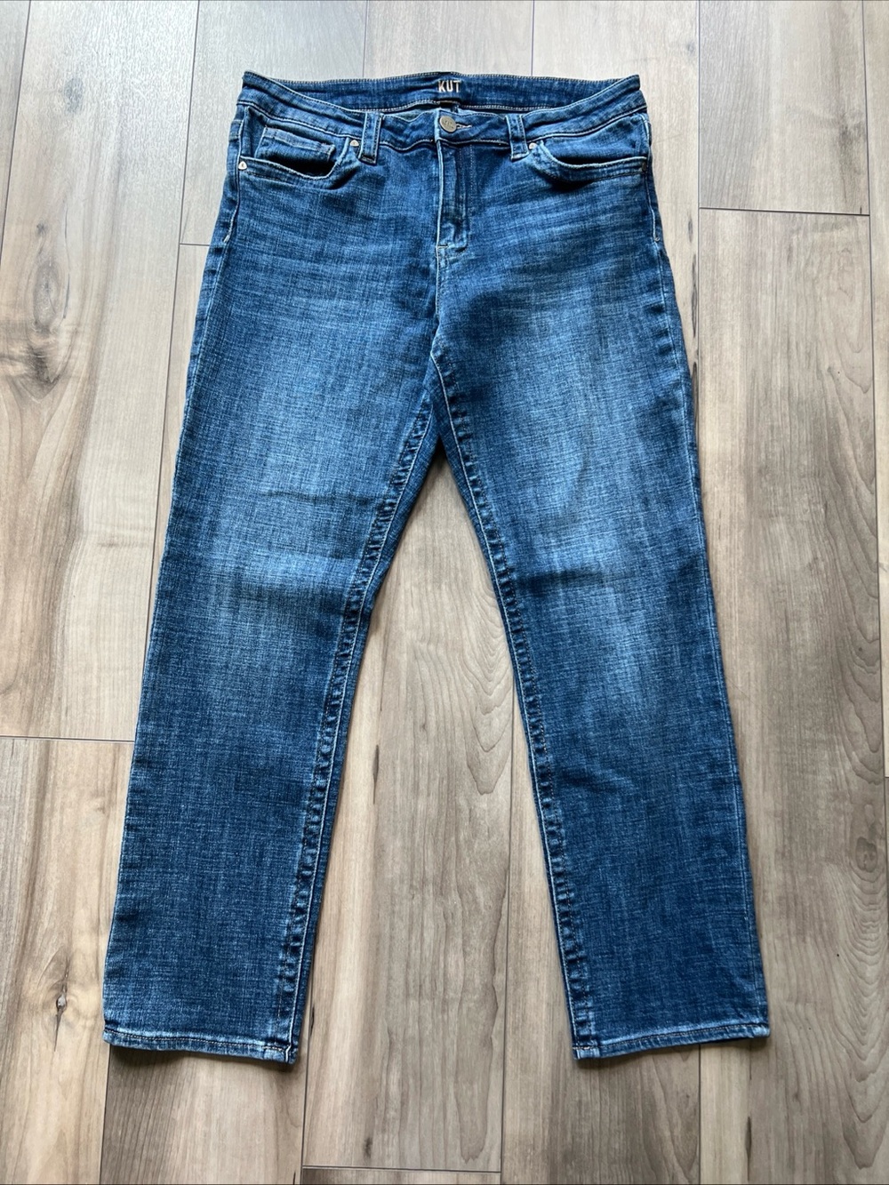 Kut from the Kloth Women's Straight Leg Jeans in Dark Blue Wash